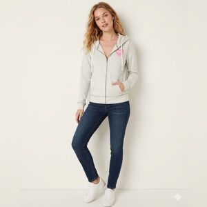 PINK Victoria's Secret Light Gray Hoodie with Pink Logo
